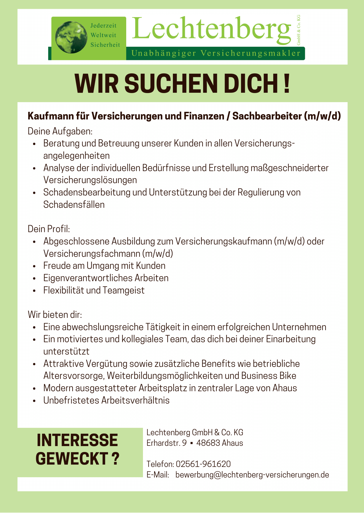 Stellenanzeige